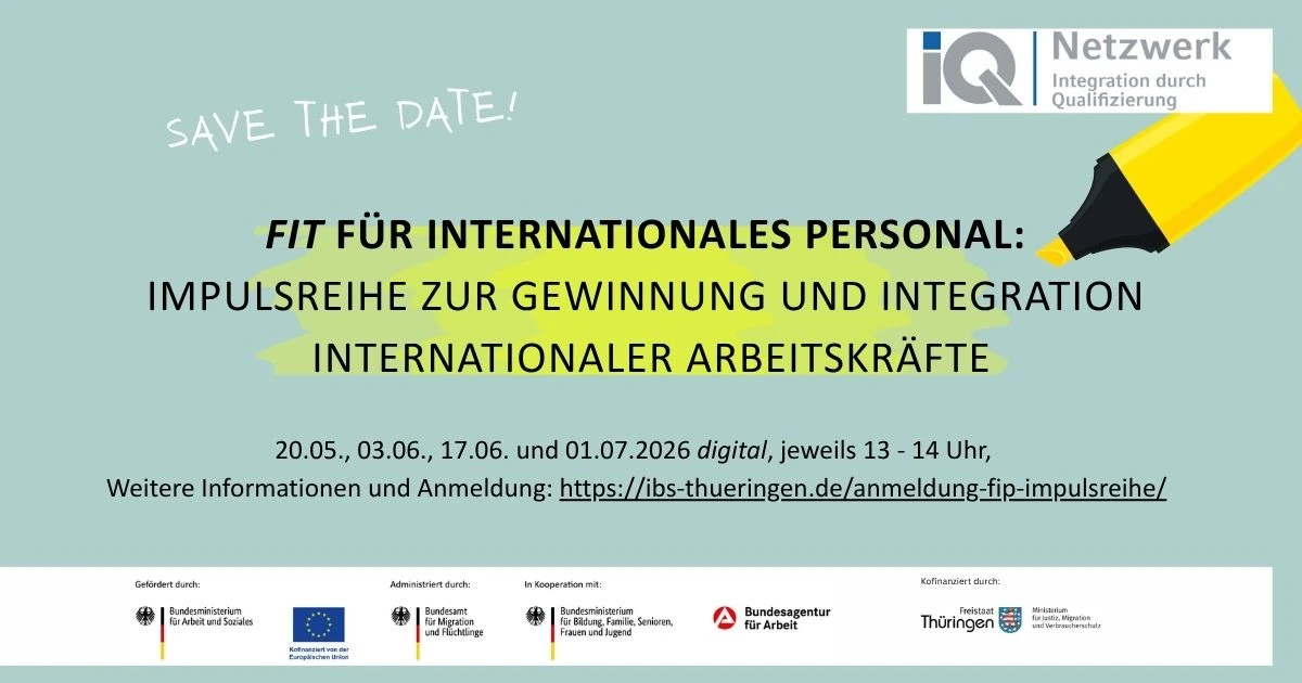Fit für internationales Personal – Digitale Impulsreihe zur Gewinnung und Integration internationaler Arbeitskräfte in Thüringen