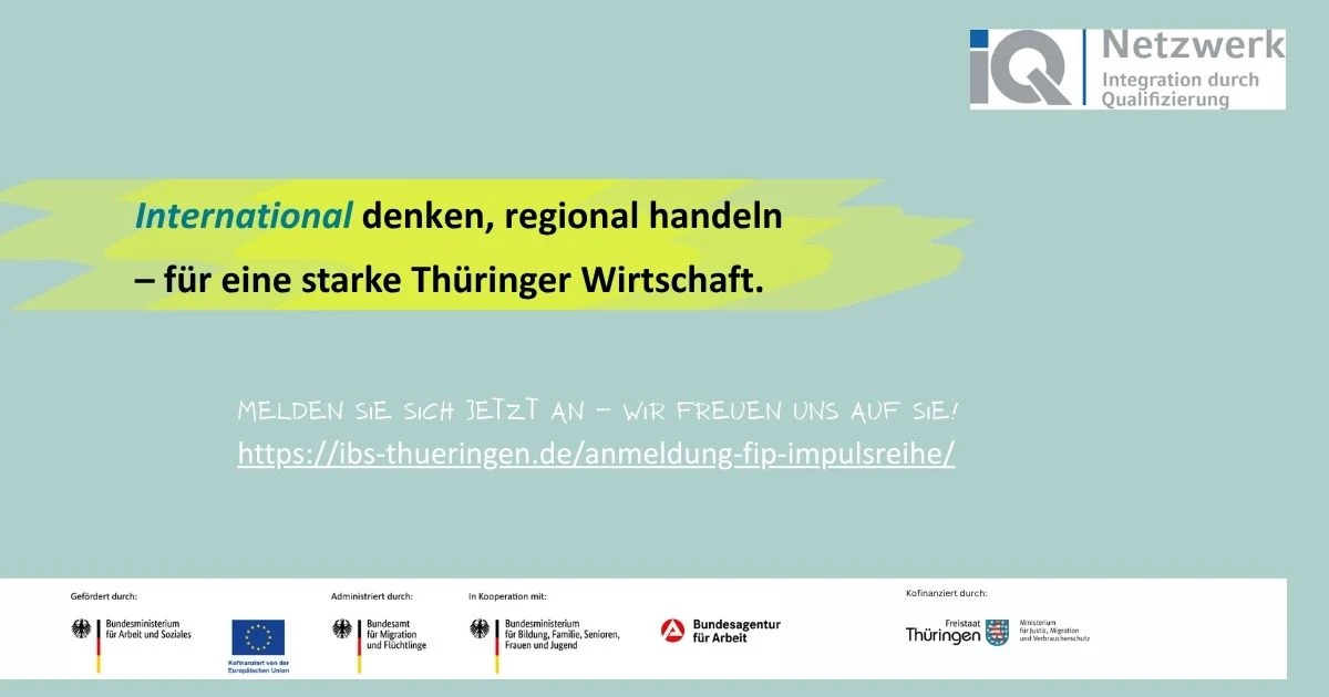 Fit für internationales Personal – Digitale Impulsreihe zur Gewinnung und Integration internationaler Arbeitskräfte in Thüringen